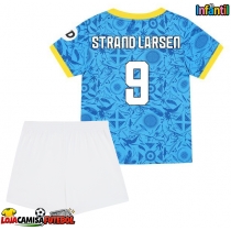Camisa de Futebol Wolves Jorgen Strand Larsen #9 Equipamento Alternativo Infantil 2025-26 Manga Curta (+ Calças curtas)